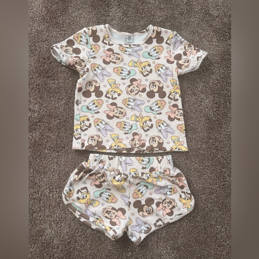 Wild Rich Kids Ribbed Short Set Mickey and Friends